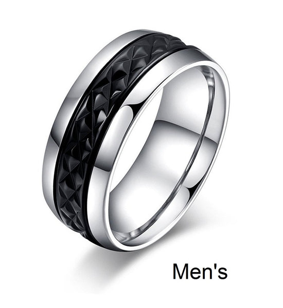 His & Hers Matching Set Love Path Couple Rings Wedding Band Set-Couple Rings-SunnyHouse Jewelry