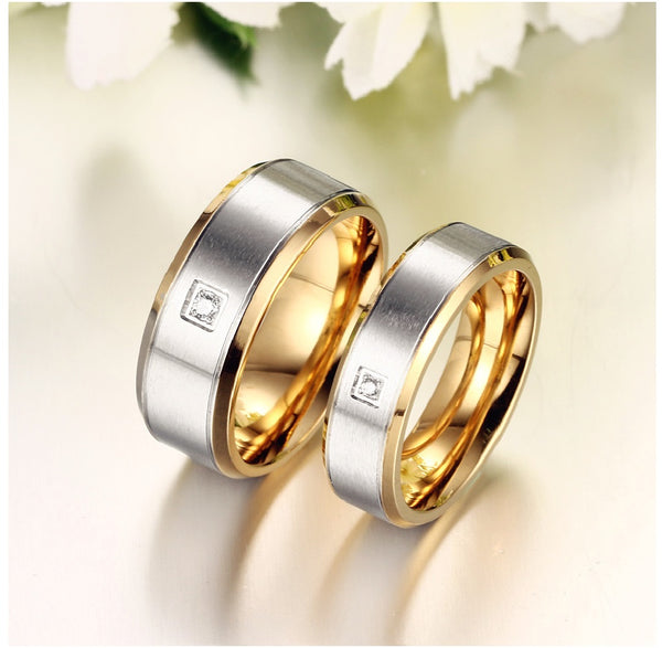 His & Hers Matching Set Simple Style Couple Rings Wedding Band Set-Couple Rings-SunnyHouse Jewelry