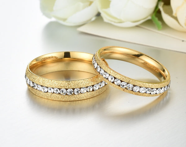 His & Hers Matching Set Blinking Style Couple Rings, Wedding Band Set, Valentine, Anniversary, Wedding, Promise, Engagement Ring-Couple Rings-SunnyHouse Jewelry