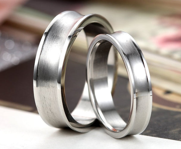 His & Hers Matching Set Simple Style Couple Rings, Wedding Band Set, Valentine, Anniversary, Wedding, Promise, Engagement Ring-Couple Rings-SunnyHouse Jewelry