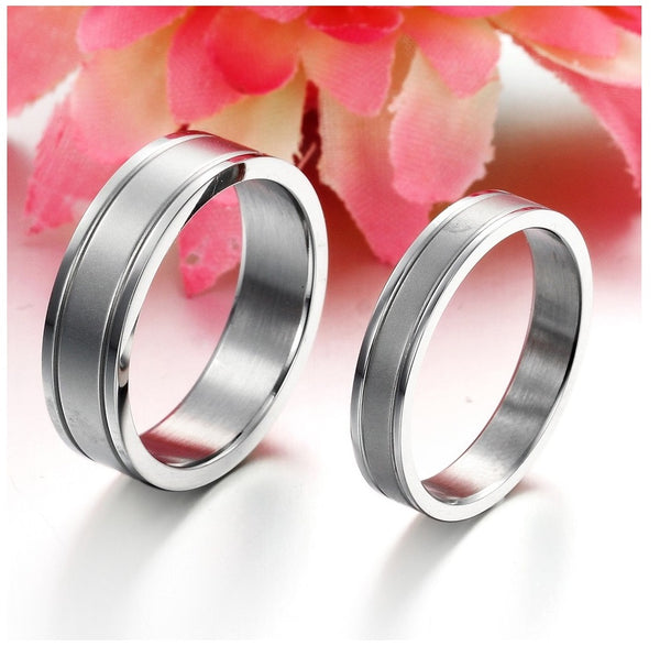 His & Hers Matching Set Simple Style Couple Rings Wedding Band Set-Couple Rings-SunnyHouse Jewelry
