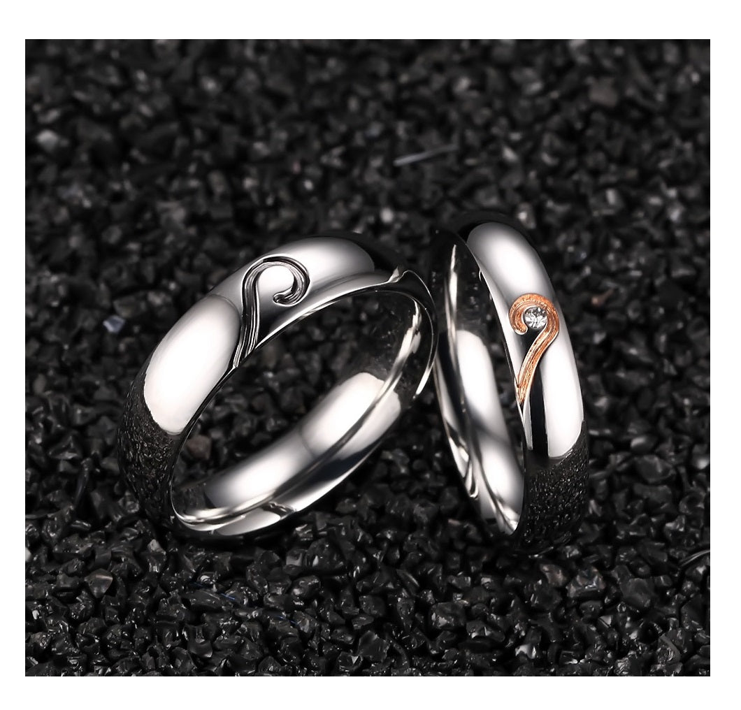 His & Hers Matching Set Magic Heart Couple Rings – SunnyHouse Jewelry