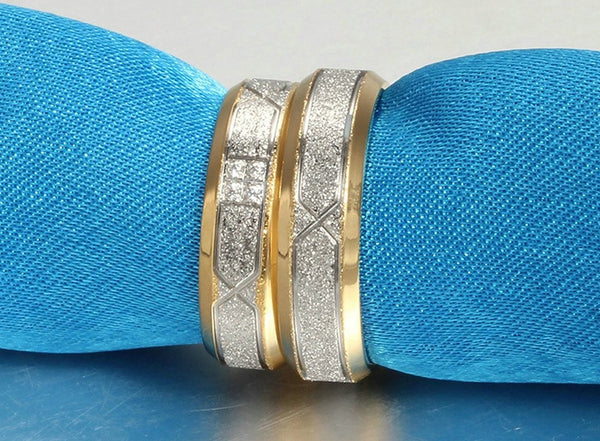 His & Hers Matching Set Stylish and Creative Couple Rings, Wedding Band Set, Valentine, Anniversary, Wedding, Promise, Engagement Ring-Couple Rings-SunnyHouse Jewelry