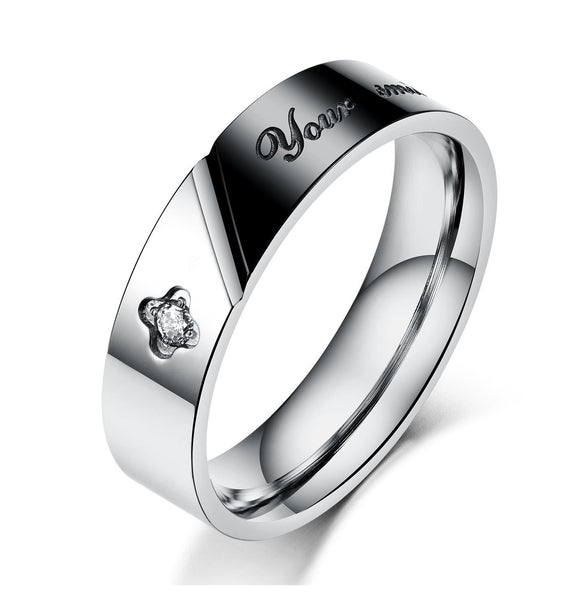 His & Hers Matching Set I Love Your Smile Couple Rings, Wedding Band Set, Valentine, Anniversary, Wedding, Promise, Engagement Ring-Couple Rings-SunnyHouse Jewelry