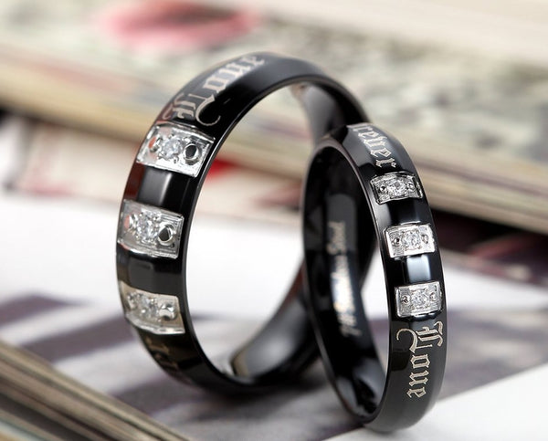 His & Hers Matching Set Love Forever Couple Rings Wedding Band Set-Couple Rings-SunnyHouse Jewelry