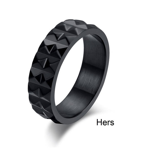 His & Hers Matching Set Traditional Style Couple Rings, Wedding Band Set, Valentine, Anniversary, Wedding, Promise, Engagement Ring-Couple Rings-SunnyHouse Jewelry