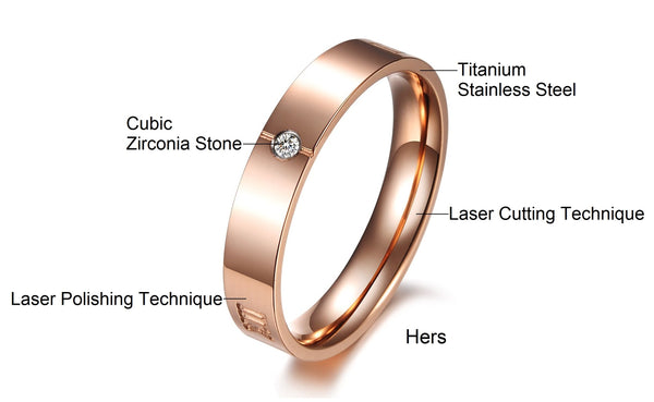 His & Hers Matching Set Fashion Style Couple Rings Wedding Band Set-Couple Rings-SunnyHouse Jewelry