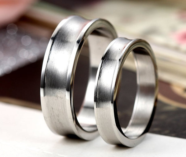 His & Hers Matching Set Simple Style Couple Rings, Wedding Band Set, Valentine, Anniversary, Wedding, Promise, Engagement Ring-Couple Rings-SunnyHouse Jewelry