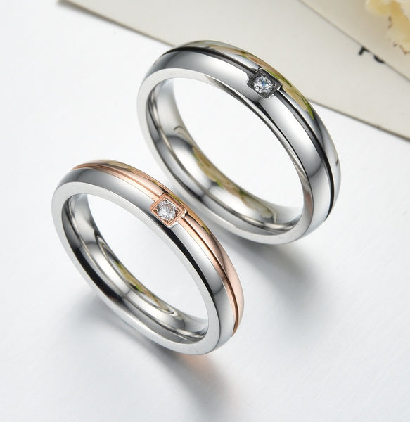 His & Hers Matching Set Fahion and Simple Style Couple Rings Wedding Band Set-Couple Rings-SunnyHouse Jewelry