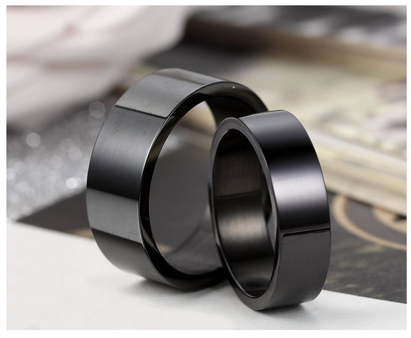His & Hers Matching Set Simple Black Style Couple Rings Wedding Band Set-Couple Rings-SunnyHouse Jewelry