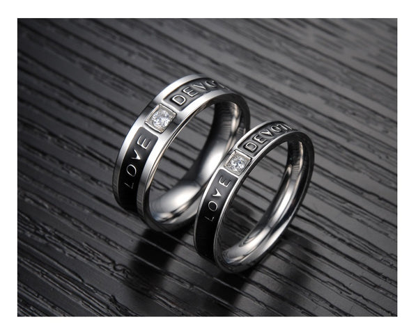 His & Hers Matching Set Love Devotion Couple Rings Wedding Band Set-Couple Rings-SunnyHouse Jewelry
