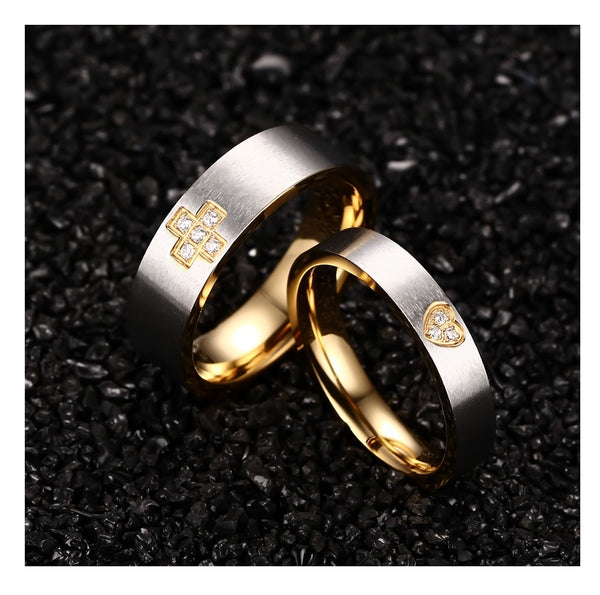 His & Hers Matching Set Highly Recommended Couple Rings, Wedding Band Set, Valentine, Anniversary, Wedding, Promise, Engagement Ring-Couple Rings-SunnyHouse Jewelry