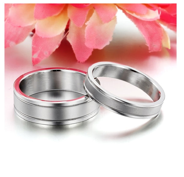 His & Hers Matching Set Simple Style Couple Rings Wedding Band Set-Couple Rings-SunnyHouse Jewelry