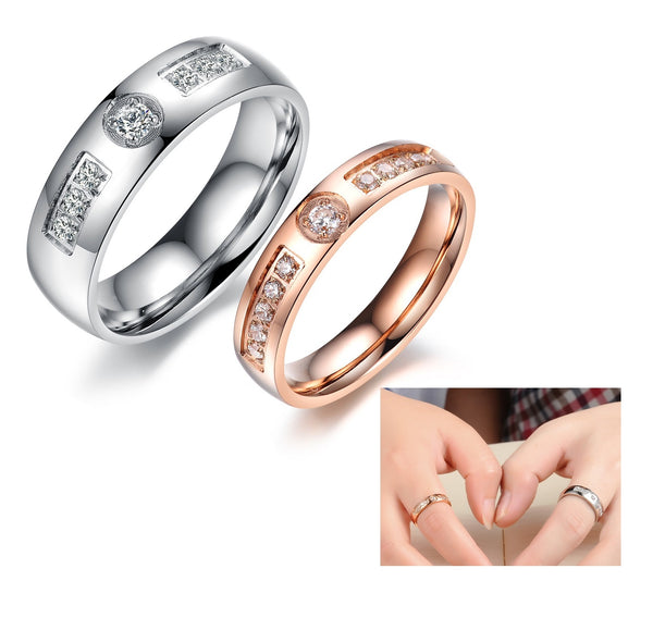 His & Hers Matching Set Traditional Style Couple Rings Wedding Band Set-Couple Rings-SunnyHouse Jewelry