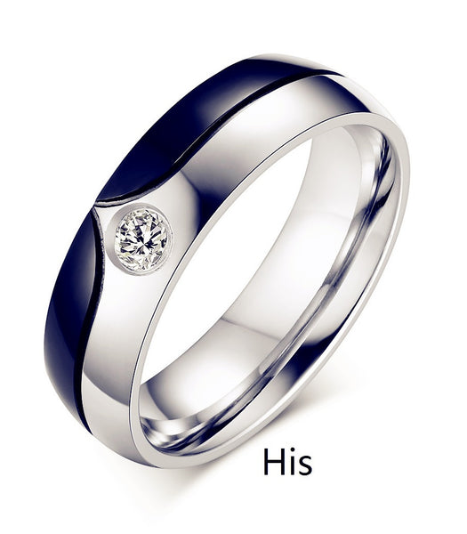His & Hers Matching Set You Are the One on My Palm Couple Rings Wedding Band Set-Couple Rings-SunnyHouse Jewelry