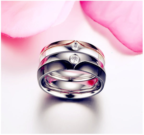 His & Hers Matching Set You Are the One on My Palm Couple Rings Wedding Band Set-Couple Rings-SunnyHouse Jewelry