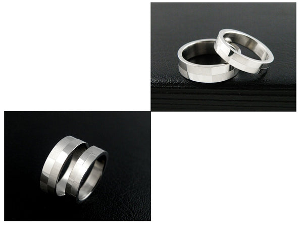 His & Hers Matching Set Block Style Couple Rings Wedding Band Set-Couple Rings-SunnyHouse Jewelry