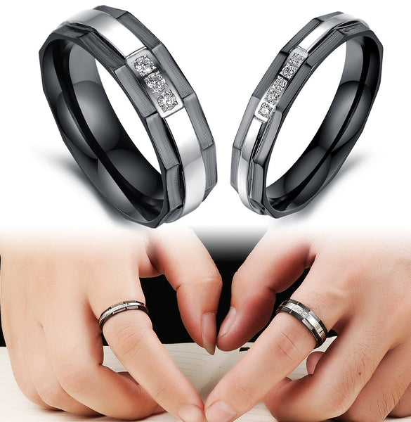His & Hers Matching Set Fashion Style Couple Rings Wedding Band Set-Couple Rings-SunnyHouse Jewelry