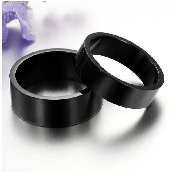 His & Hers Matching Set Simple Black Style Couple Rings Wedding Band Set-Couple Rings-SunnyHouse Jewelry
