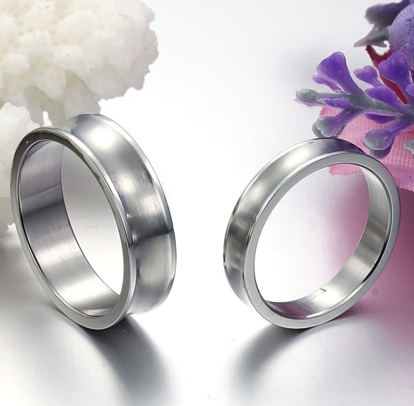 His & Hers Matching Set Simple Style Couple Rings, Wedding Band Set, Valentine, Anniversary, Wedding, Promise, Engagement Ring-Couple Rings-SunnyHouse Jewelry