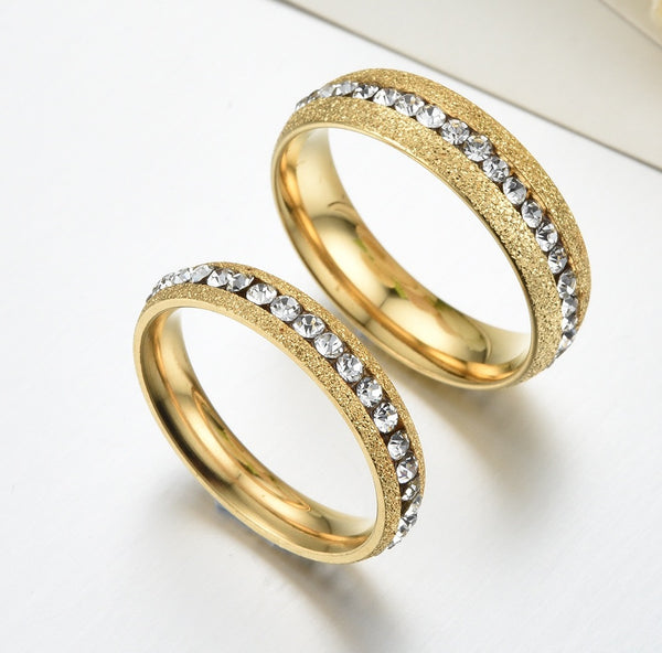His & Hers Matching Set Blinking Style Couple Rings, Wedding Band Set, Valentine, Anniversary, Wedding, Promise, Engagement Ring-Couple Rings-SunnyHouse Jewelry