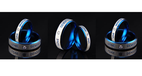 His & Hers Matching Set Love Devotion Couple Rings Wedding Band Set-Couple Rings-SunnyHouse Jewelry