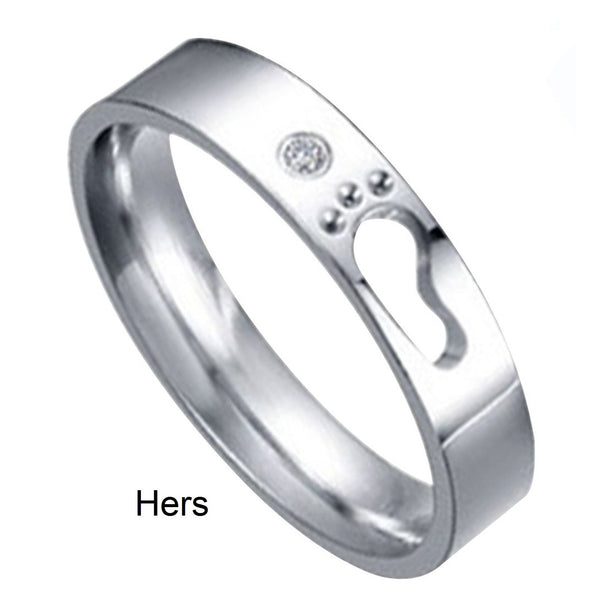 His & Hers Matching Set Step by Step Style Couple Rings, Wedding Band Set, Valentine, Anniversary, Wedding, Promise, Engagement Ring-Couple Rings-SunnyHouse Jewelry