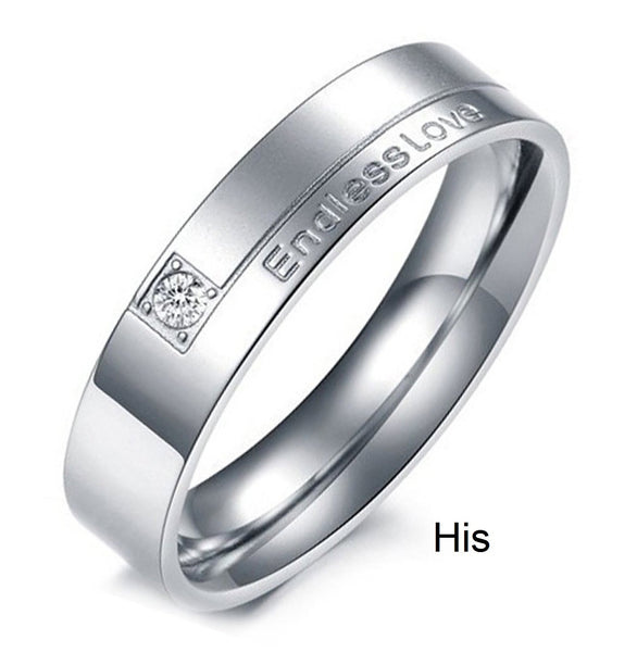 His & Hers Matching Set Endless Love Couple Rings, Wedding Band Set, Valentine, Anniversary, Wedding, Promise, Engagement Ring-Couple Rings-SunnyHouse Jewelry