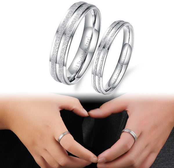 His & Hers Matching Set Fashion Style Couple Rings Wedding Band Set-Couple Rings-SunnyHouse Jewelry