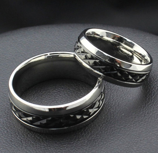 His & Hers Matching Set Love Path Couple Rings Wedding Band Set-Couple Rings-SunnyHouse Jewelry