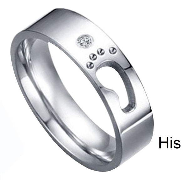 His & Hers Matching Set Step by Step Style Couple Rings, Wedding Band Set, Valentine, Anniversary, Wedding, Promise, Engagement Ring-Couple Rings-SunnyHouse Jewelry