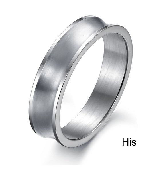 His & Hers Matching Set Simple Style Couple Rings, Wedding Band Set, Valentine, Anniversary, Wedding, Promise, Engagement Ring-Couple Rings-SunnyHouse Jewelry