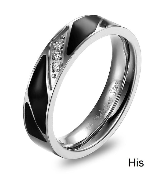 His & Hers Matching Set Blinking Style Couple Rings Wedding Band Set-Couple Rings-SunnyHouse Jewelry