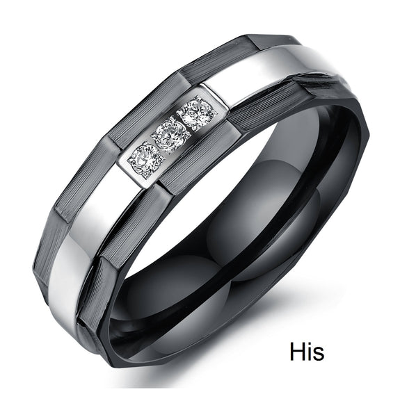 His & Hers Matching Set Fashion Style Couple Rings Wedding Band Set-Couple Rings-SunnyHouse Jewelry