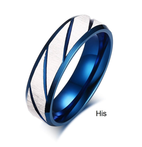 His & Hers Matching Set Twill Style Couple Rings Wedding Band Set-Couple Rings-SunnyHouse Jewelry