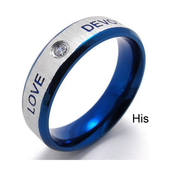 His & Hers Matching Set Love Devotion Couple Rings Wedding Band Set-Couple Rings-SunnyHouse Jewelry