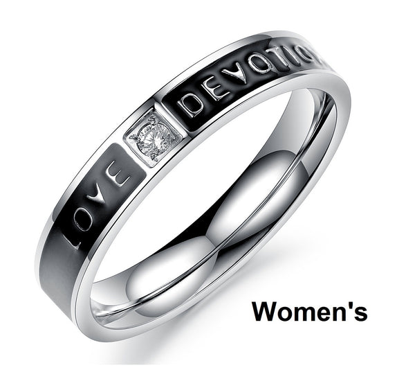 His & Hers Matching Set Love Devotion Couple Rings Wedding Band Set-Couple Rings-SunnyHouse Jewelry