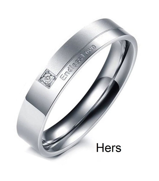 His & Hers Matching Set Endless Love Couple Rings, Wedding Band Set, Valentine, Anniversary, Wedding, Promise, Engagement Ring-Couple Rings-SunnyHouse Jewelry