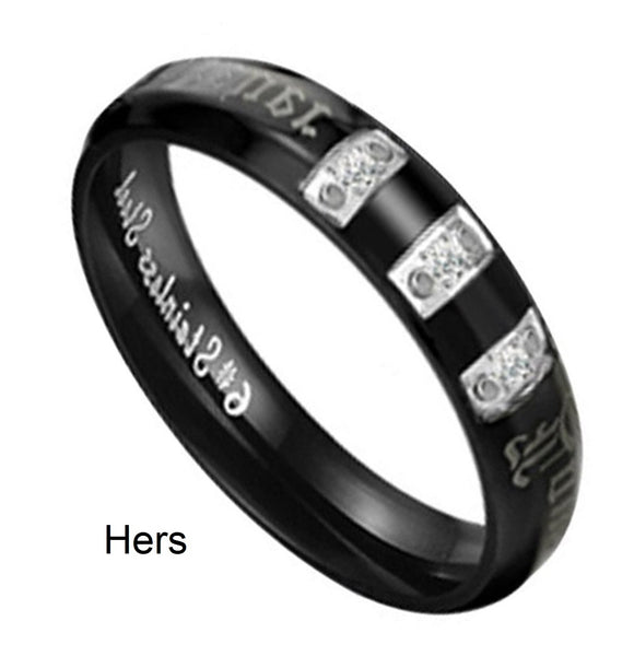 His & Hers Matching Set Love Forever Couple Rings Wedding Band Set-Couple Rings-SunnyHouse Jewelry