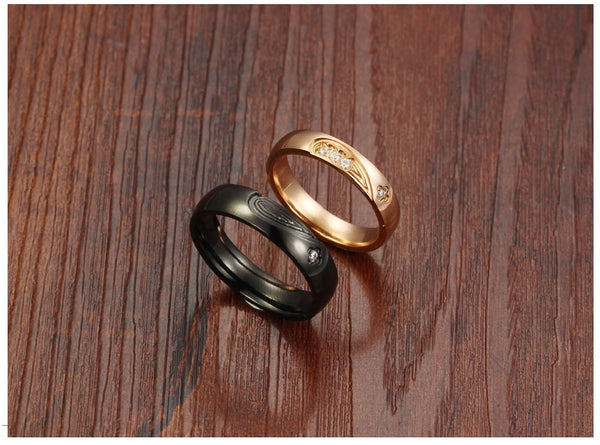 His & Hers Matching Set Heart with Heart Couple Rings, Wedding Band Set, Valentine, Anniversary, Wedding, Promise, Engagement Ring-Couple Rings-SunnyHouse Jewelry