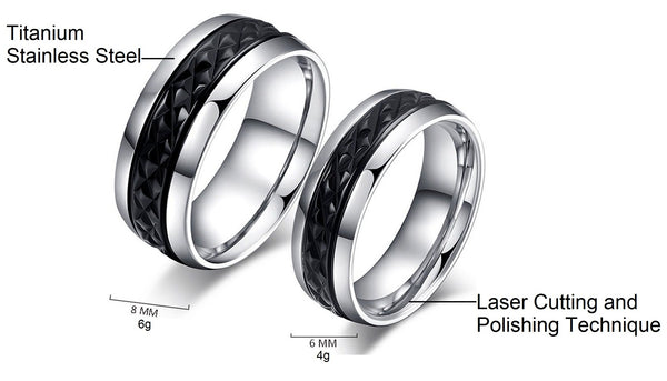 His & Hers Matching Set Love Path Couple Rings Wedding Band Set-Couple Rings-SunnyHouse Jewelry