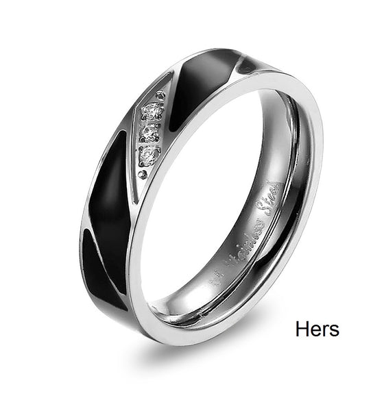 His & Hers Matching Set Blinking Style Couple Rings Wedding Band Set-Couple Rings-SunnyHouse Jewelry
