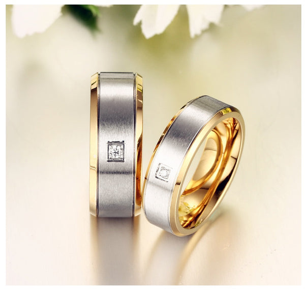 His & Hers Matching Set Simple Style Couple Rings Wedding Band Set-Couple Rings-SunnyHouse Jewelry