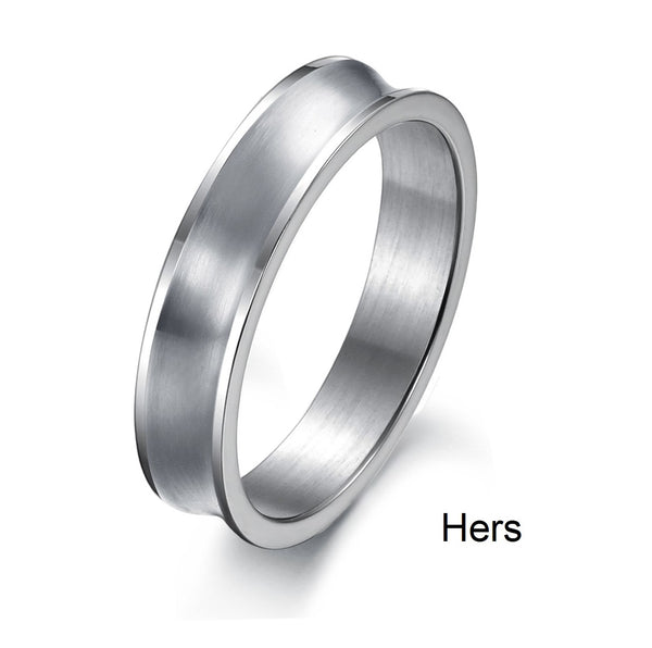 His & Hers Matching Set Simple Style Couple Rings, Wedding Band Set, Valentine, Anniversary, Wedding, Promise, Engagement Ring-Couple Rings-SunnyHouse Jewelry