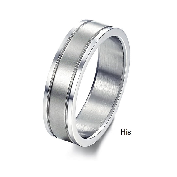 His & Hers Matching Set Simple Style Couple Rings Wedding Band Set-Couple Rings-SunnyHouse Jewelry