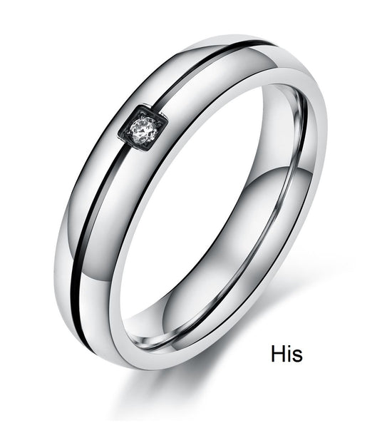 His & Hers Matching Set Fahion and Simple Style Couple Rings Wedding Band Set-Couple Rings-SunnyHouse Jewelry