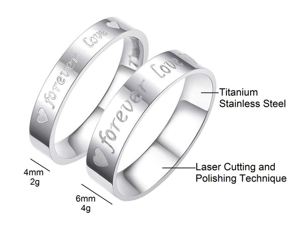 His & Hers Matching Set Forever Love Couple Rings Wedding Band Set-Couple Rings-SunnyHouse Jewelry