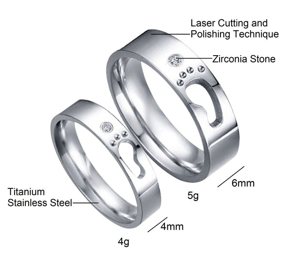 His & Hers Matching Set Step by Step Style Couple Rings, Wedding Band Set, Valentine, Anniversary, Wedding, Promise, Engagement Ring-Couple Rings-SunnyHouse Jewelry