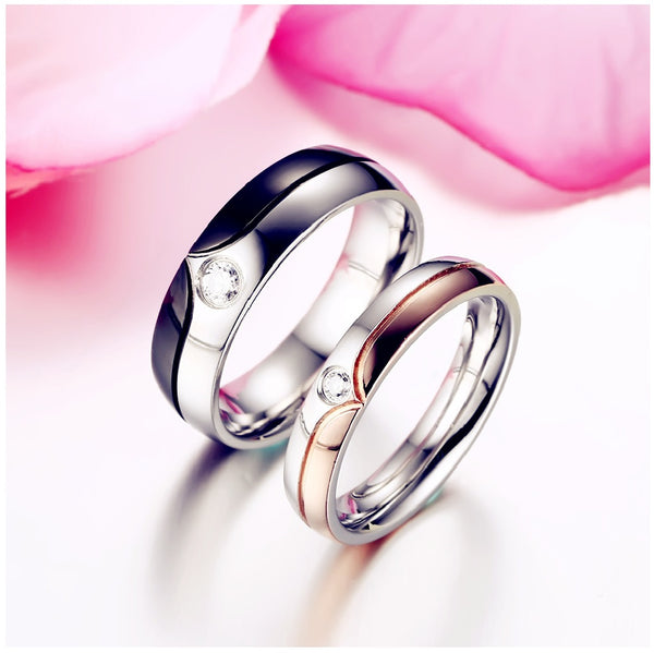 His & Hers Matching Set You Are the One on My Palm Couple Rings Wedding Band Set-Couple Rings-SunnyHouse Jewelry