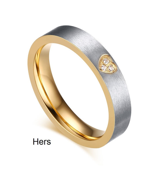His & Hers Matching Set Highly Recommended Couple Rings, Wedding Band Set, Valentine, Anniversary, Wedding, Promise, Engagement Ring-Couple Rings-SunnyHouse Jewelry